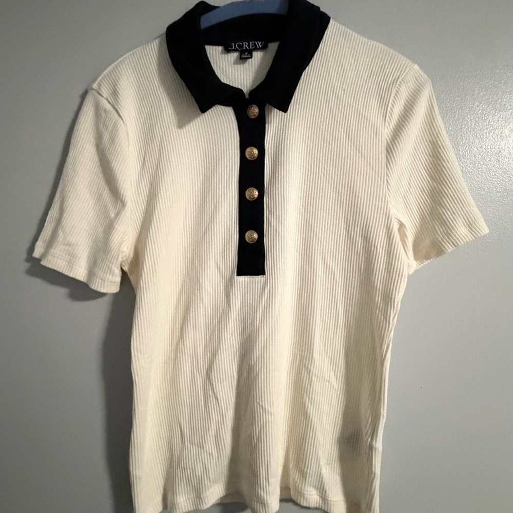 J. Crew Kids Polo in White and Black - Picture 2 of 6